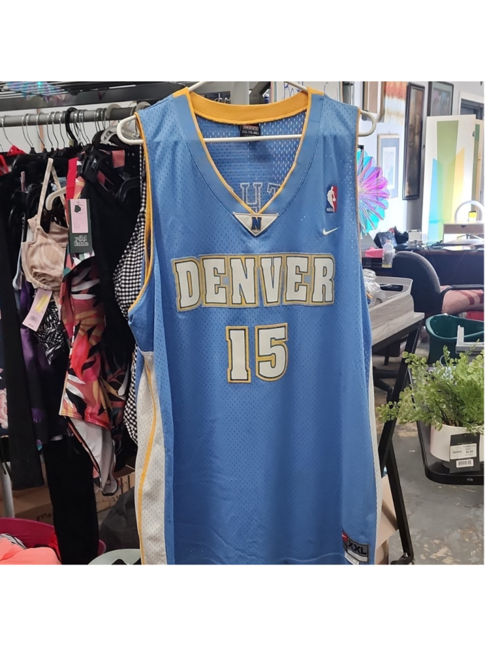 Nike Denver Nuggets Carmelo Anthony #15 Blue Men’s XXL Basketball Jersey NBA